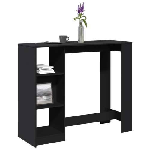 Barski stol s policom crni 124x46x103,5 cm konstruirano drvo Crna 1 Cijena
