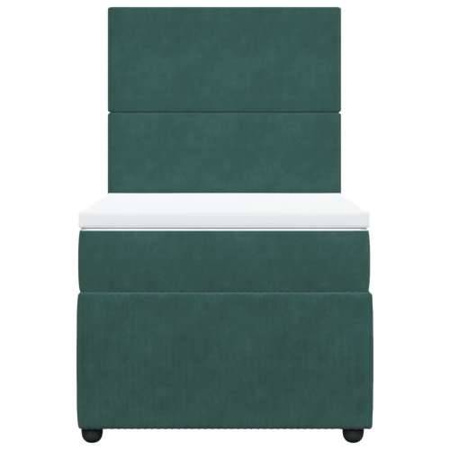 Box spring krevet s madracem tamnozeleni 90x200 cm baršunasti - Tamnozelena 90 x 200 cm Gladak dizajn Cijena