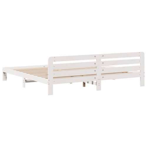 Okvir kreveta bez madraca bijeli 200x200 cm od masivne borovine - Bijela 200 x 200 cm Cijena
