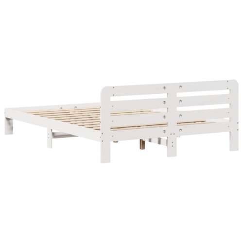 Okvir kreveta bez madraca bijeli 135 x 190 cm masivna borovina - Bijela 135 x 190 cm Cijena