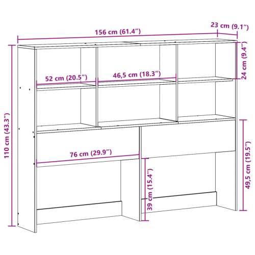 Uzglavlje sa spremištem bijeli 150 cm od masive borovine - Bijela 150 cm 1 Cijena