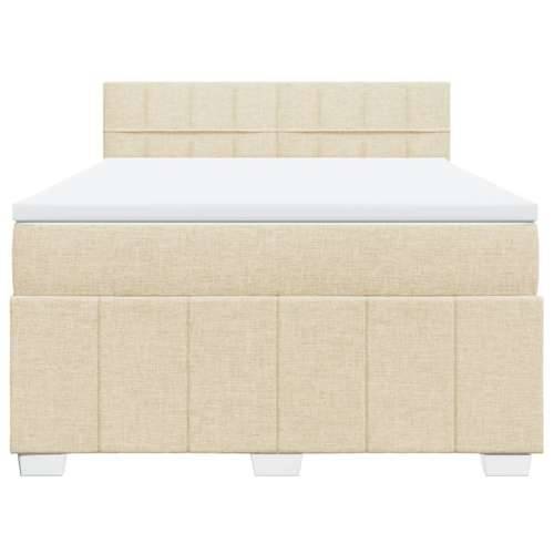 Krevet s oprugama i madracem krem 140x200 cm od tkanine - Krema 140 x 200 cm Blok s kvadratima Cijena
