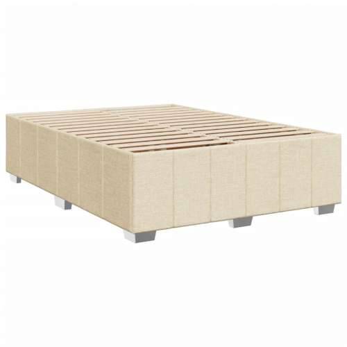 Krevet s oprugama i madracem krem 140x200 cm od tkanine - Krema 140 x 200 cm Blok s kvadratima Cijena