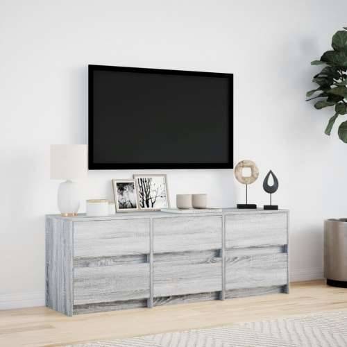 TV ormarić s LED svjetlima boja hrasta 140x34x50 cm drveni - Sivi hrast sonoma 1 140 cm Cijena