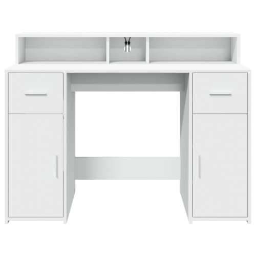 Radni stol LED bijeli 120 x 55 x 91 cm od konstruiranog drva - Bijela 120 x 55 x 91 cm Cijena