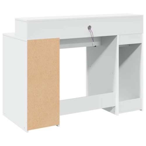 Radni stol LED bijeli 120 x 55 x 91 cm od konstruiranog drva - Bijela 120 x 55 x 91 cm Cijena