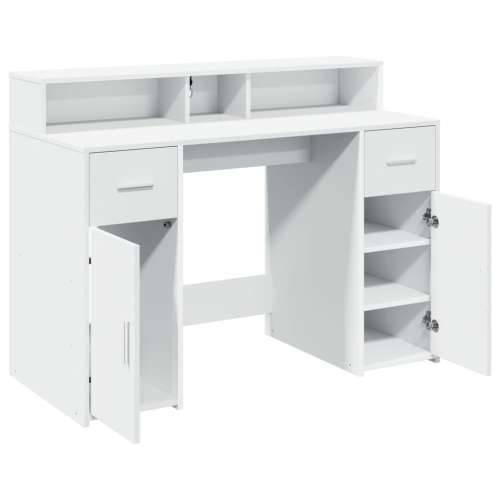 Radni stol LED bijeli 120 x 55 x 91 cm od konstruiranog drva - Bijela 120 x 55 x 91 cm Cijena
