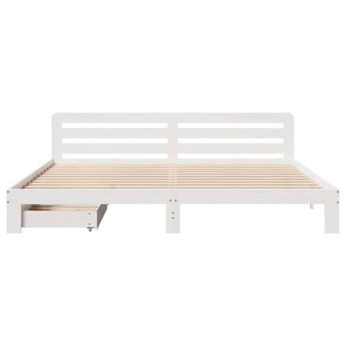 Okvir kreveta bez madraca bijeli 200x200 cm od masivne borovine - Bijela 200 x 200 cm Cijena