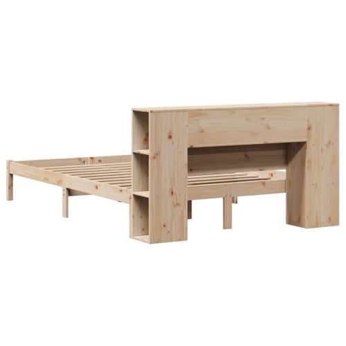 Krevet s regalom za knjige bez madraca 120x190 cm od borovine - Prirodna 120 x 190 cm Cijena
