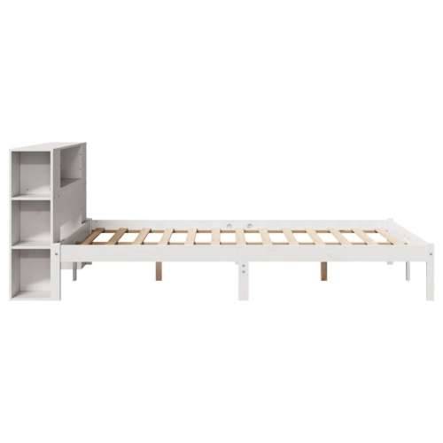 Krevet s regalom z knjige bez madraca bijeli 160x200cm borovina - Bijela 160 x 200 cm Cijena