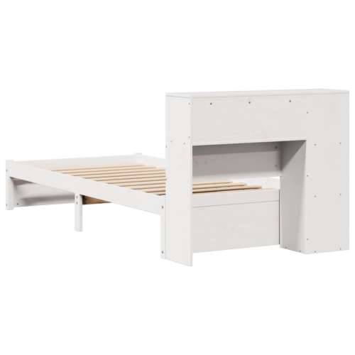 Krevet s regalom za knjige bez madraca bijeli 75x190cm borovina - Bijela 75 x 190 cm Cijena