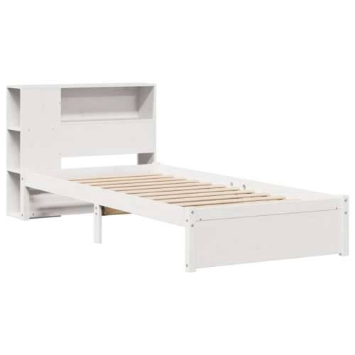 Krevet s regalom za knjige bez madraca bijeli 90x190cm borovina - Bijela 90 x 190 cm Cijena