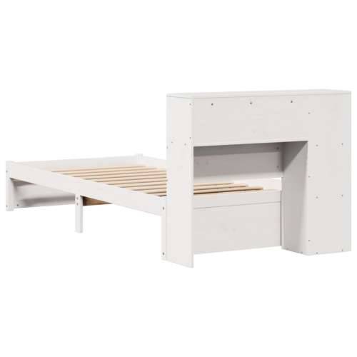 Krevet s regalom za knjige bez madraca bijeli 90x190cm borovina - Bijela 90 x 190 cm Cijena