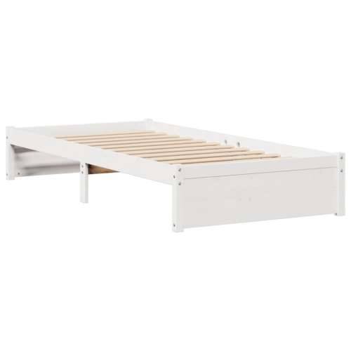 Krevet s regalom za knjige bez madraca bijeli 90x190cm borovina - Bijela 90 x 190 cm Cijena