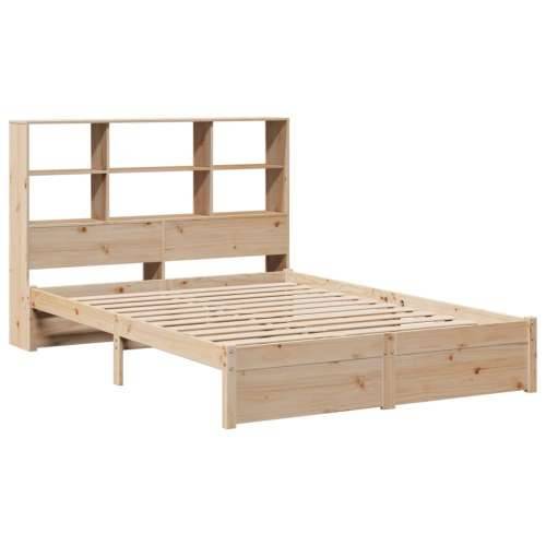 Krevet s regalom za knjige bez madraca 120x200 cm od borovine Prirodna 120 x 200 cm Cijena