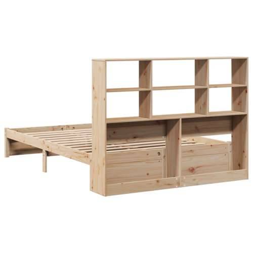 Krevet s regalom za knjige bez madraca 120x200 cm od borovine Prirodna 120 x 200 cm Cijena