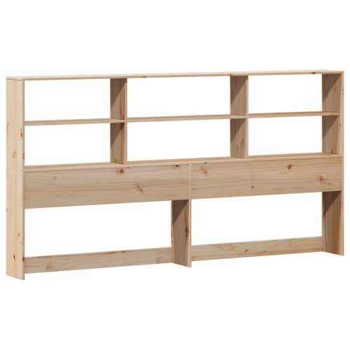 Krevet s regalom za knjige bez madraca 200 x 200 cm od borovine - Prirodna 200 x 200 cm Cijena