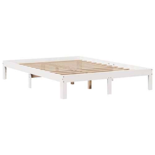 Krevet s regalom z knjige bez madraca bijeli 140x190cm borovina - Bijela 140 x 190 cm Cijena