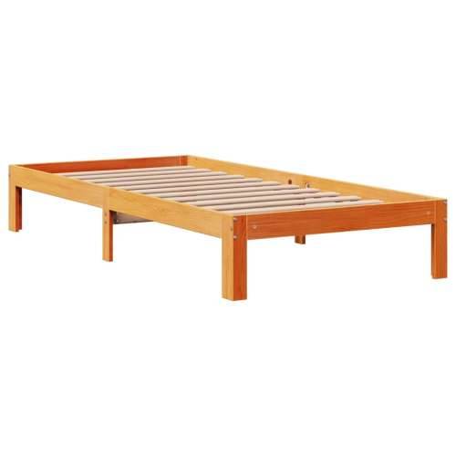 Krevet s regalom za knjige bez madraca 90 x 200 cm od borovine - Voštano smeđa 90 x 200 cm Cijena