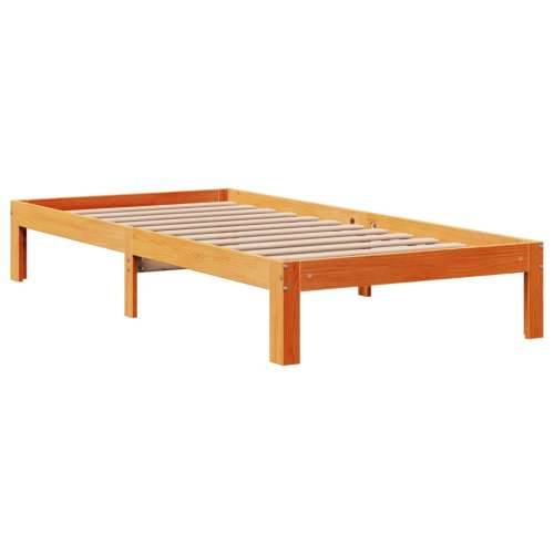 Krevet s regalom za knjige bez madraca 90 x 190 cm od borovine Voštano smeđa 90 x 190 cm Cijena