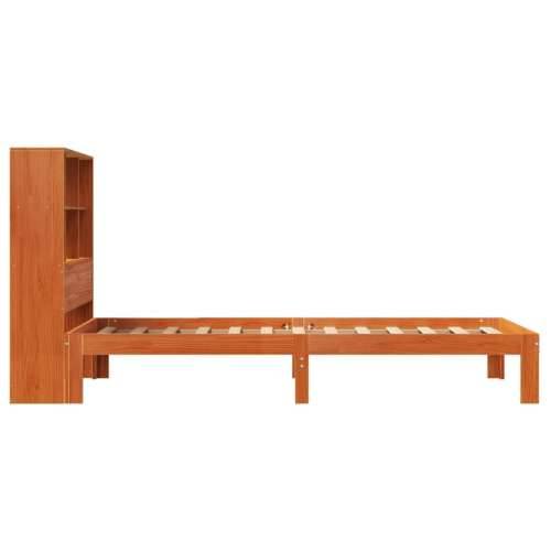 Krevet s regalom za knjige bez madraca 90 x 190 cm od borovine Voštano smeđa 90 x 190 cm Cijena
