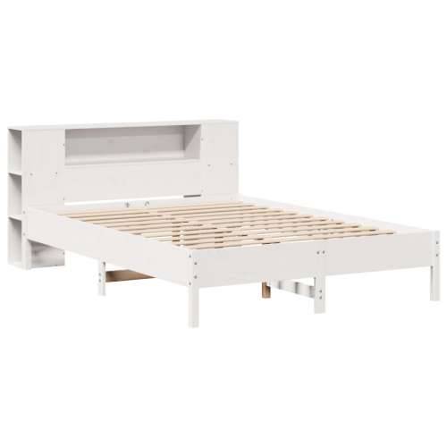 Krevet s regalom z knjige bez madraca bijeli 135x190cm borovina - Bijela 135 x 190cm Cijena