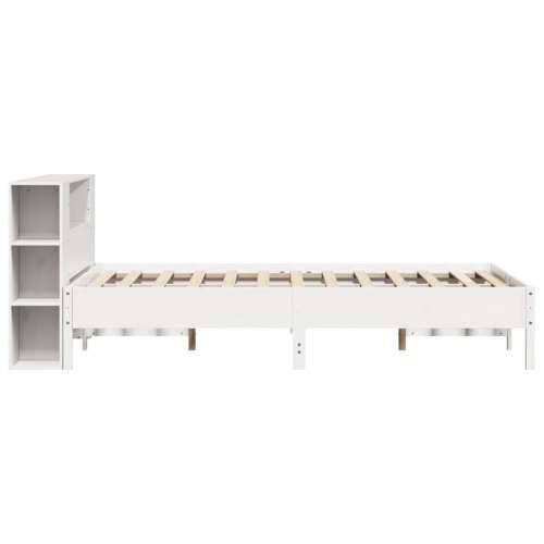 Krevet s regalom z knjige bez madraca bijeli 135x190cm borovina - Bijela 135 x 190cm Cijena