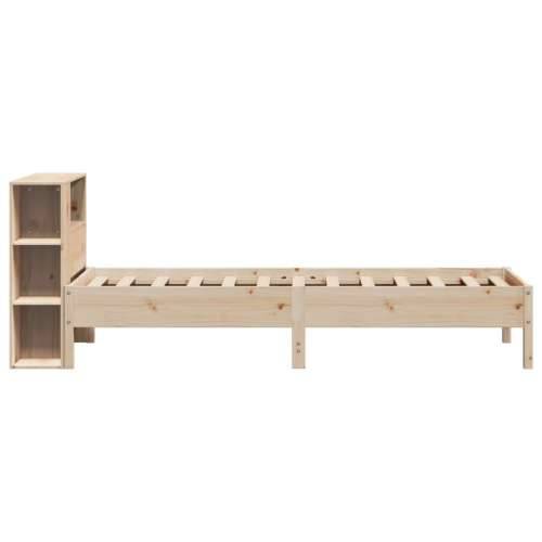 Krevet s regalom za knjige bez madraca 75x190 cm borovina - Prirodna 75 x 190 cm Cijena