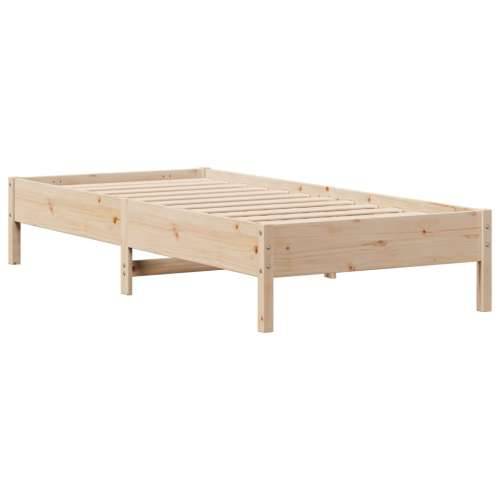 Krevet s regalom za knjige bez madraca 75x190 cm borovina - Prirodna 75 x 190 cm Cijena