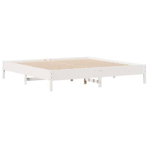 Krevet s regalom z knjige bez madraca bijeli 180x200cm borovina - Bijela 180 x 200 cm Cijena