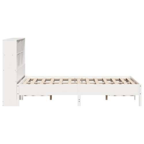 Krevet s regalom z knjige bez madraca bijeli 120x200cm borovina - Bijela 120 x 200 cm Cijena