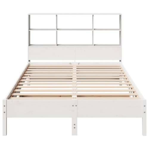 Krevet s regalom z knjige bez madraca bijeli 140x190cm borovina - Bijela 140 x 190 cm Cijena