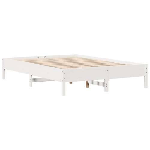 Krevet s regalom z knjige bez madraca bijeli 140x190cm borovina - Bijela 140 x 190 cm Cijena