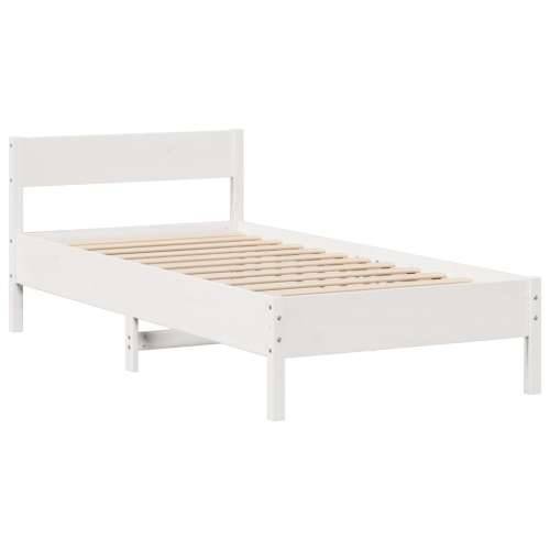 Krevet s regalom za knjige bez madraca bijeli 90x200cm borovina - Bijela 90 x 200 cm Cijena