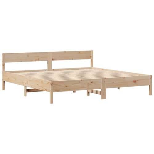 Krevet s regalom za knjige bez madraca 180x200 cm od borovine - Prirodna 180 x 200 cm Cijena
