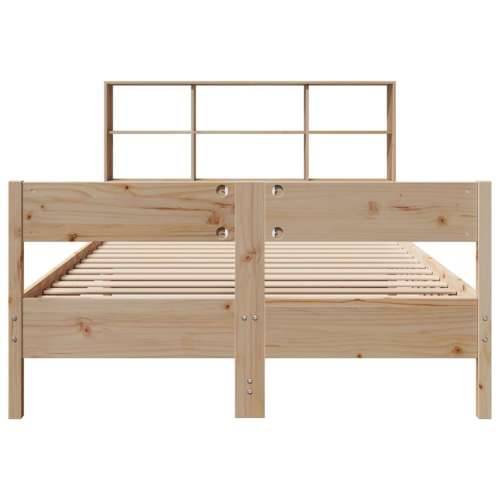 Krevet s regalom za knjige bez madraca 120x200 cm od borovine - Prirodna 120 x 200 cm Cijena