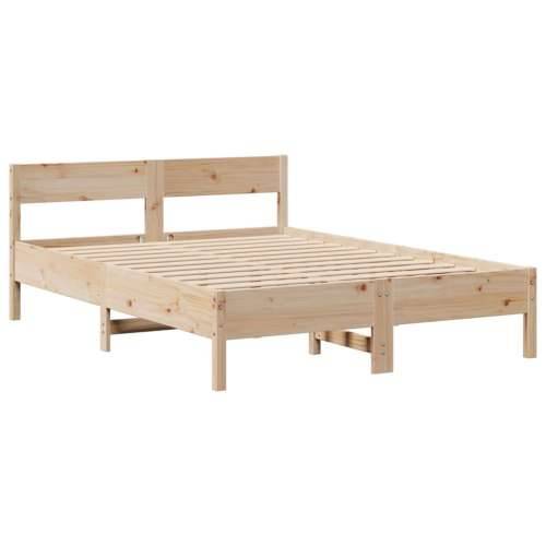 Krevet s regalom za knjige bez madraca 120x200 cm od borovine - Prirodna 120 x 200 cm Cijena