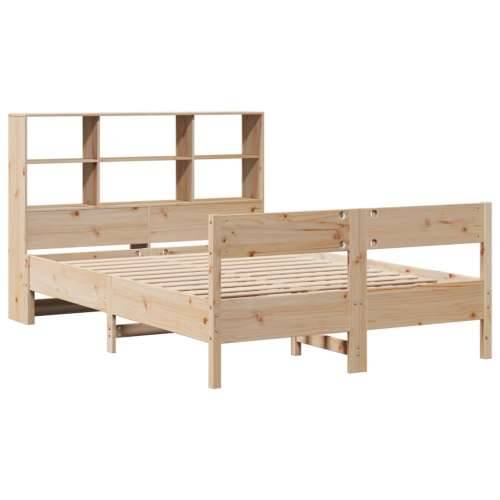 Krevet s regalom za knjige bez madraca 120x190 cm od borovine - Prirodna 120 x 190 cm Cijena