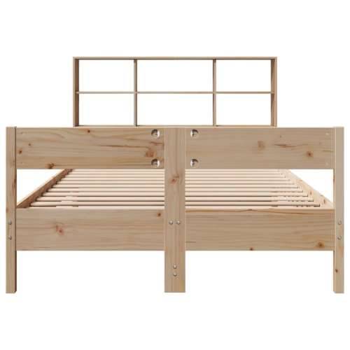 Krevet s regalom za knjige bez madraca 120x190 cm od borovine - Prirodna 120 x 190 cm Cijena