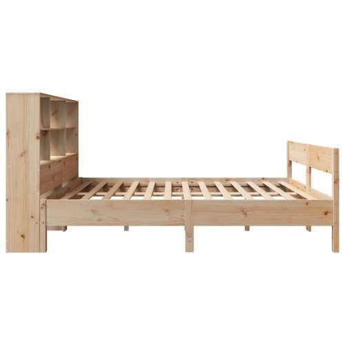 Krevet s regalom za knjige bez madraca 120x190 cm od borovine - Prirodna 120 x 190 cm Cijena