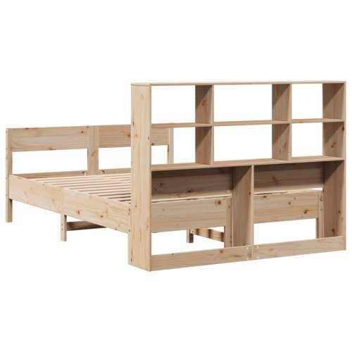 Krevet s regalom za knjige bez madraca 120x190 cm od borovine - Prirodna 120 x 190 cm Cijena