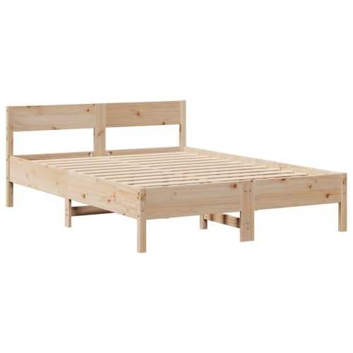 Krevet s regalom za knjige bez madraca 120x190 cm od borovine - Prirodna 120 x 190 cm Cijena
