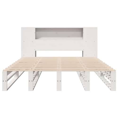 Krevet s regalom za knjige bez madraca bijeli 120x190cm od drva - Bijela 120 x 190 cm Cijena