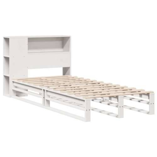 Krevet s regalom za knjige bez madraca bijeli 90x200 cm od drva Bijela 90 x 200 cm Cijena