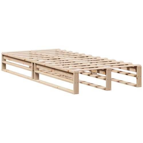 Krevet s regalom za knjige bez madraca 100x200 cm masivno drvo - Smeđa 100 x 200 cm Cijena