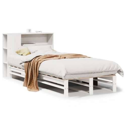 Krevet s regalom za knjige bez madraca bijeli 90x190 cm od drva - Bijela 90 x 190 cm Cijena
