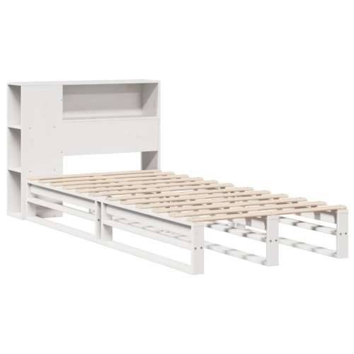 Krevet s regalom za knjige bez madraca bijeli 90x190 cm od drva - Bijela 90 x 190 cm Cijena