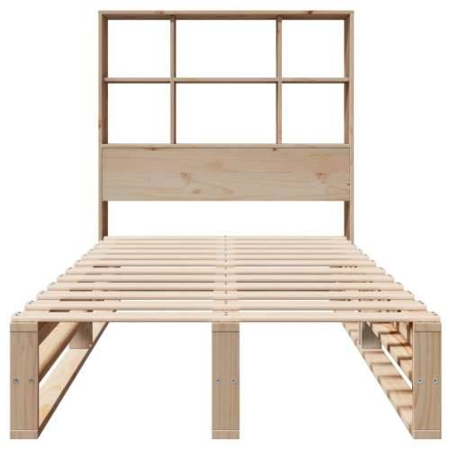 Krevet s regalom za knjige bez madraca 100x200 cm masivno drvo - Smeđa 100 x 200 cm Cijena