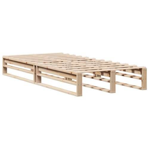 Krevet s regalom za knjige bez madraca 100x200 cm masivno drvo - Smeđa 100 x 200 cm Cijena
