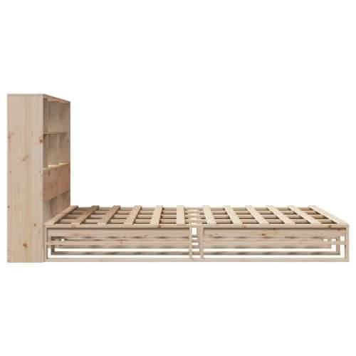 Krevet s regalom za knjige bez madraca 150x200 cm masivno drvo Smeđa 150 x 200 cm Cijena
